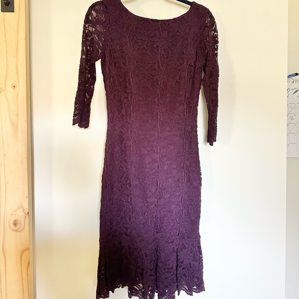 Calvin Klein Lace Dress with Pleated bottom